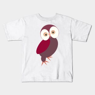 Funny pink owl with big eyes Kids T-Shirt